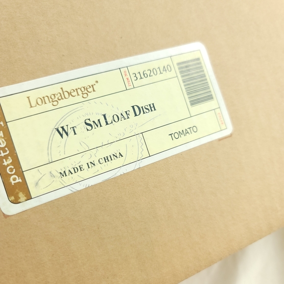 Longaberger 3162060 Tomato Woven Traditions Ceramic Glossy Loaf Dish Small - Picture 8 of 8